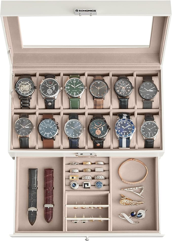 SONGMICS Watch Box, 12-Slot Watch Case Organizer by Unknown