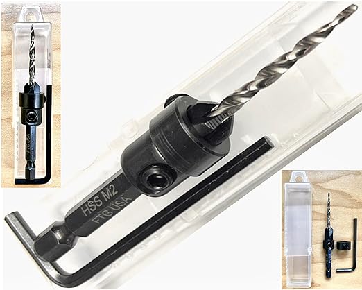FTG USA Countersink Drill Bit for Wood with Tapered Drill Bit #6 (9/64")