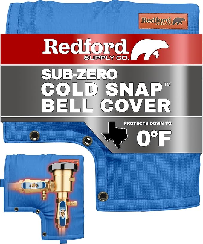 Redford Supply Co. Cold Snap (0F) Backflow Preventer Cover, Pipe Insulation, Sprinkler Valve Cover, Blue