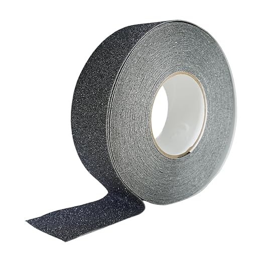 GGR Supplies T.R.U. NST-20 Black Non-Skid Tape 2 in. Wide x 60 ft. Length Safety Way 60 Grit Anti Slip Traction Tape 32 Mil