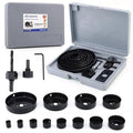 Hole Saw Set with 3/4" to 5"(19mm-127mm) 19PCS Hole Saw Kit for Soft Wood, Plastic, PVC Board, Including Saw Blades, Mandrels, Installation Plate, Drill Bits, Hex Key with Storage Case