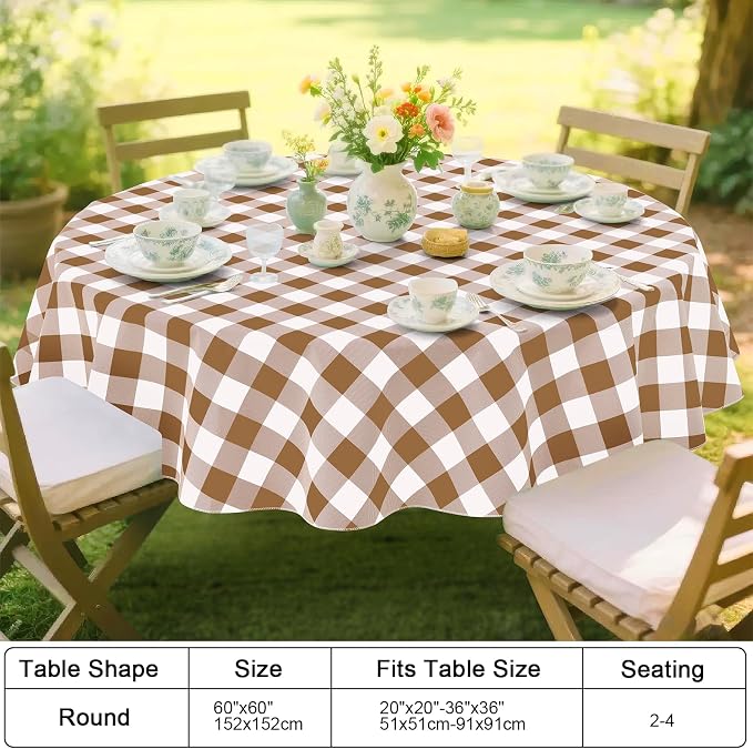 Smiry Plastic Table Cloth, Waterproof Vinyl Tablecloth - Image 7