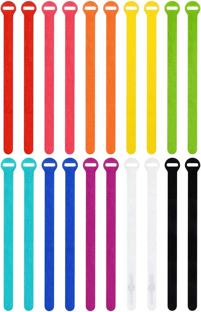 Self-Gripping Cable Ties by Wrap-It Storage, 12 Inch Straps – Reusable Hook and by Wrap-ItStorage