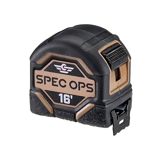 Spec Ops Tools 16-Foot Tape Measure, 1" Double-Sided Blade, Military-Grade Composite Case, 3% Donated to Veterans