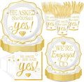 168 Pcs Happy Engagement Party Decoration She Said Yes Plates Napkins Cups by Greencian