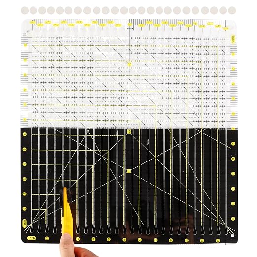 Quilting Ruler - 12.5" x 12.5" Slotted Acrylic Ruler by Unknown