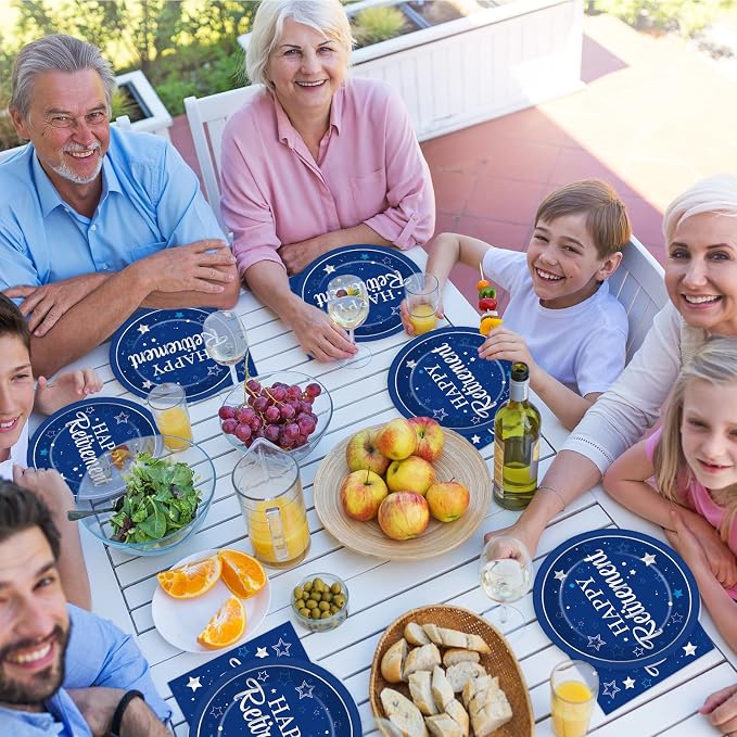 Qyeahkj 48Pcs Happy Retirement Paper Plates and Napkins Retirement Party - Image 7