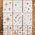 18 PCS Large Star Stencil for Painting Reusable Paint Stencils for Walls by Yazhiji