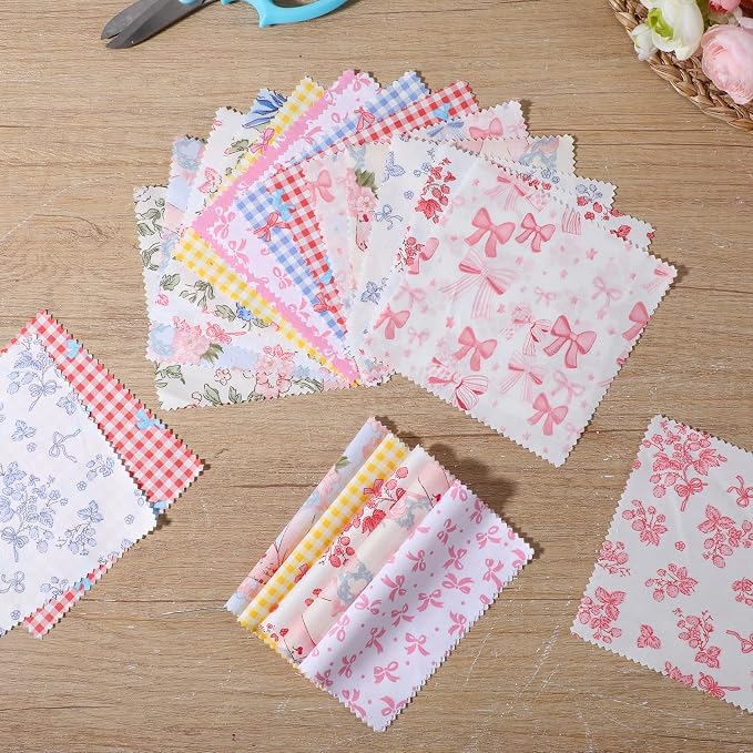 168 Pcs Multicolor Charm Packs for Quiltings, Beautiful Colorful Bow and Flower - Image 7