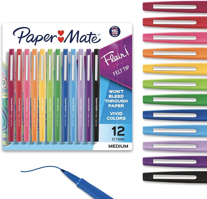 Paper Mate Flair Felt Tip Pens, Medium Point, by Unknown