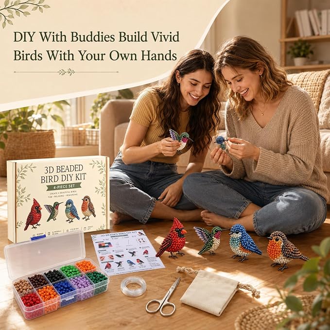 YADUO Tiny 3D Beaded Animal DIY Kit, Easy DIY Beading Embroidery Kit - Image 2