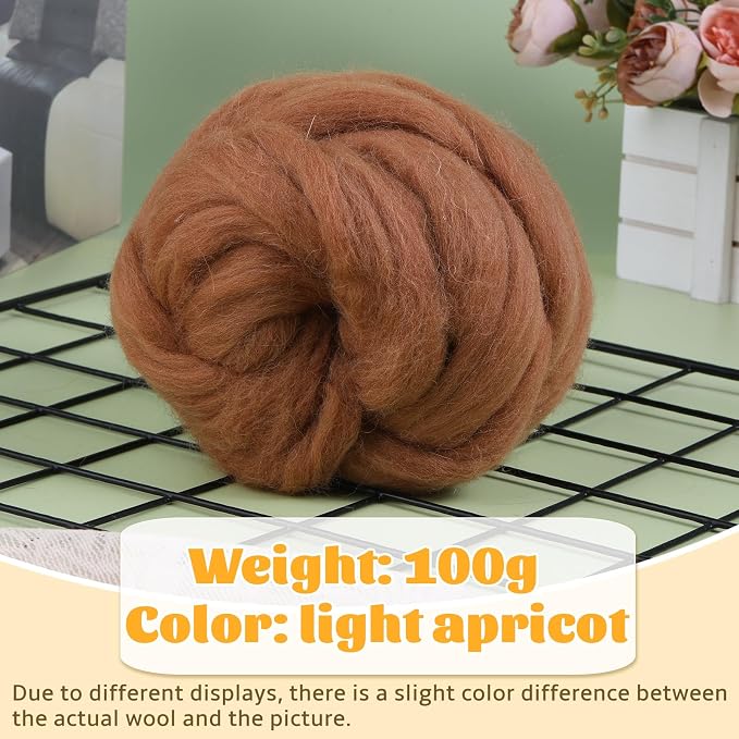 3.53oz Wool Roving, Fiber Roving Wool Top, Pure Wools, Chunky Yarn, Spinning - Image 2