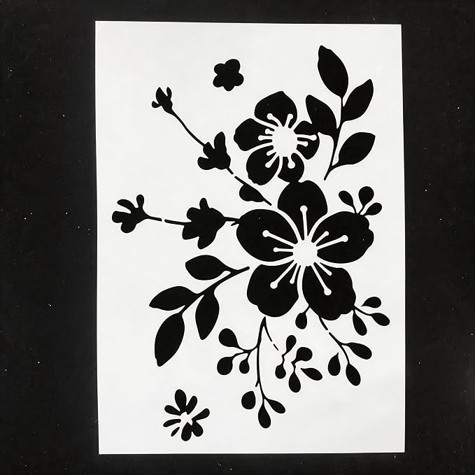 TIAMECH A4 Reusable Vintage Wildflower Branch Stencil - Image 2