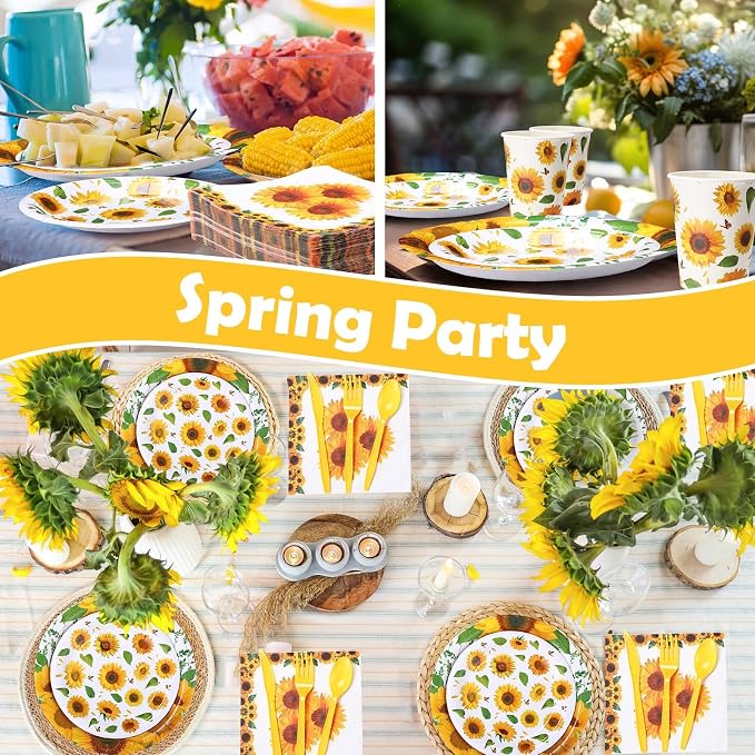 Pickmesh 400 Pcs Sunflower Party Supplies - Image 7
