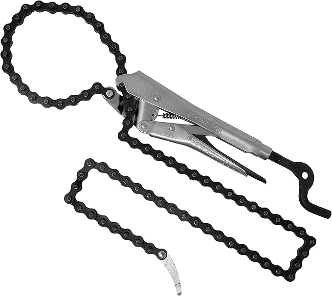 VEVOR Pipe Clamp, 2-6 in, Ultra Clamp with Quick Acting Screws & Locking Chain Pliers, Removable 48 in Chain, Holds 14 in Diameter Pipes