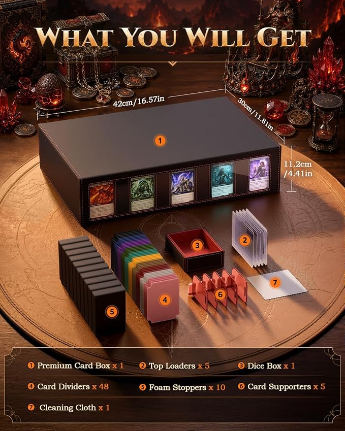 MoKo Trading Card Storage Box for MTG, 3900+Capacity, Top Loaders Organizer Case - Image 3