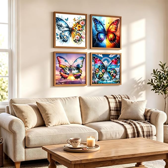 4 Pack 5D Butterfly Diamond Painting Kits - Image 3