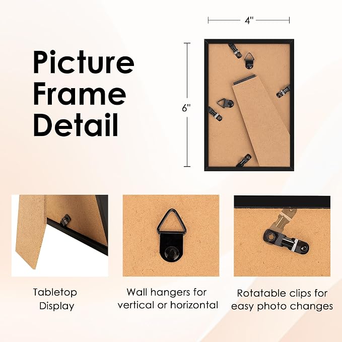 FIXSMITH 4x6 Picture Frame Set of 6 - Image 4