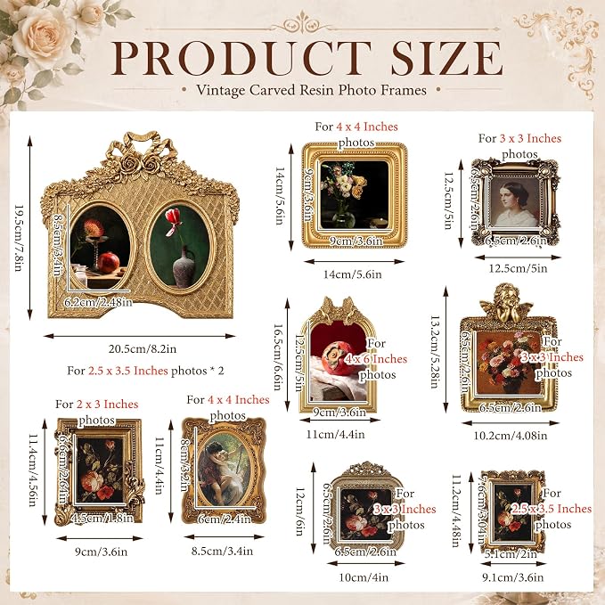 Wonderjune 15 Pcs Vintage Picture Frames Set - Image 2