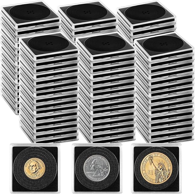 120 Pcs Adjustable Acrylic Coin Holder, Coin Collection Cases by Fansunta