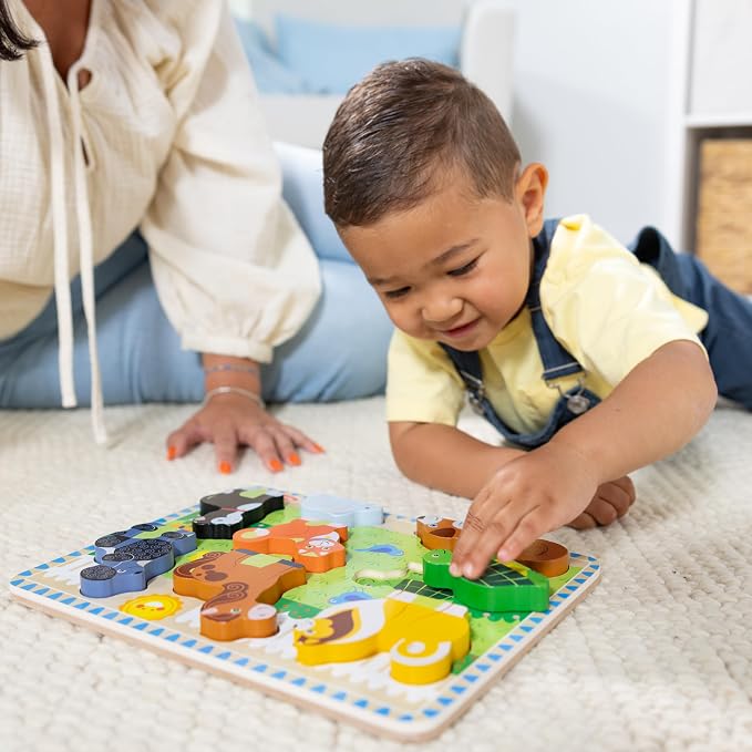 Melissa & Doug Pets Wooden Chunky Puzzle, Educational Screen Free Activity - Image 2