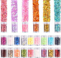 LICOOL GLITTER Pack of 24 Colors Chunky and Fine Glitter Mixed, Licool Glitter by LICOOL+GLITTER