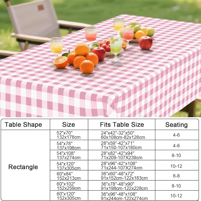 Smiry Rectangle Table Cloth, Waterproof Vinyl Tablecloths - Image 7