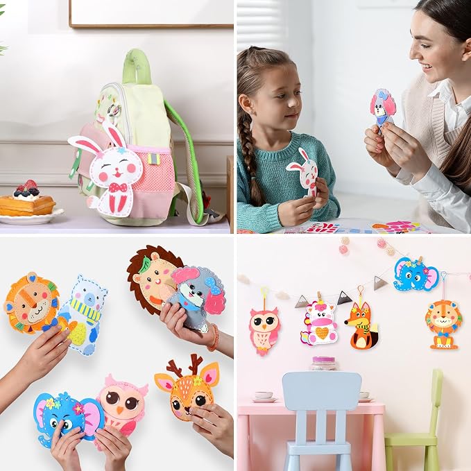 Funtopia Sewing Kit for Kids, 10 Easy DIY Projects of Stuffed Animal - Image 8