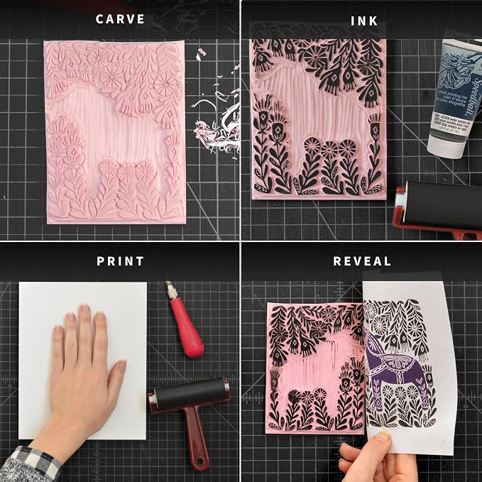 Speedball 3471 Super Value Block Printing Starter Kit – Includes Ink, Lino - Image 4