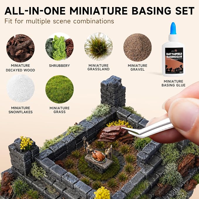 Golden Maple Miniature Terrain Basing Set, Static Grass & Scenery Flocks Kit - Image 3