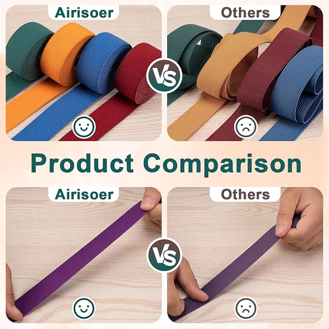 Airisoer 12 Rolls 1 Inch Elastic Band - Image 4