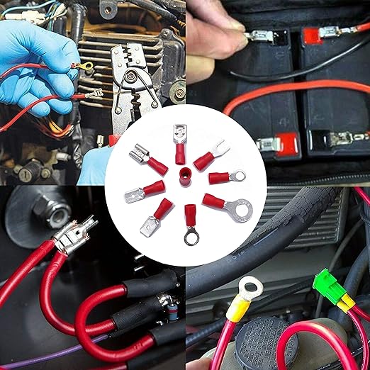 1500pcs Insulated Wire Electrical Connectors-Ring,Fork,Spade,Butt-Crimp Terminals Assortment Kit
