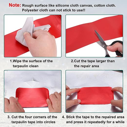 PATIKIL Awning Repair Tape 8m x 15cm Waterproof Canvas Tape High Adhesive Tear Repair Patch Kit for PVC Tarpaulin Tent Awning Fabric RV Sail Boat Cover, Black (6" x26.24ft)