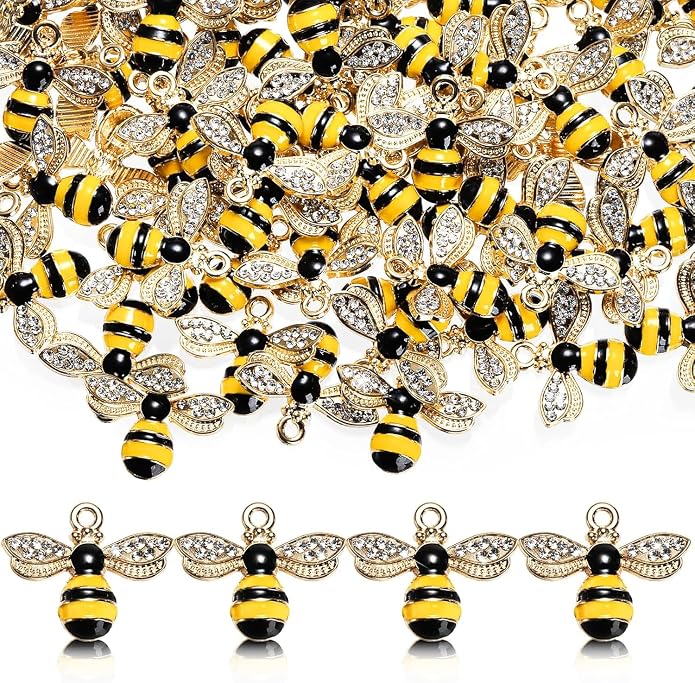 Youeon 100 Pcs Cute Metal Bee Charms by YOUEON