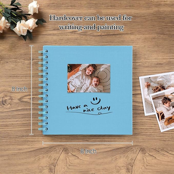 potricher 8 x 8 Inch DIY Scrapbook Album 40 Pages Hardcover Kraft Paper Scrap - Image 2