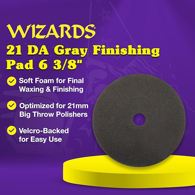 Wizards Buffing Pads (21 DA Gray Wax/Finishing Pad) 6 3/8" x 7/8"