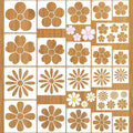 Large Flower Stencils for Painting, Plastic Reusable Floral Paint Stencils for by Duozea