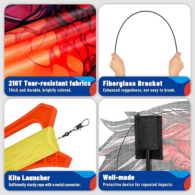 SGftre Complete Kite with Handle, Line & Accessories, Family Outdoor Activities - Image 2