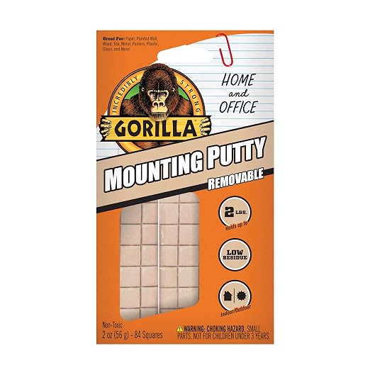 Gorilla Mounting Putty, Natural Tan Color, 84 Pre-Cut Squares - Image 2