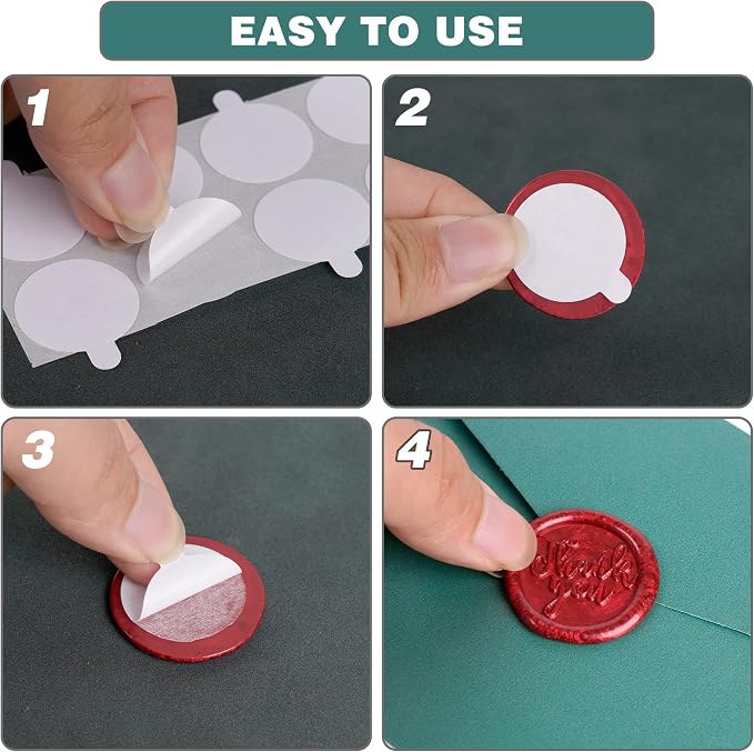 Double Sided Adhesive Dots for Wax Seal, 204 Pieces 1 Inch Stickers Round - Image 4