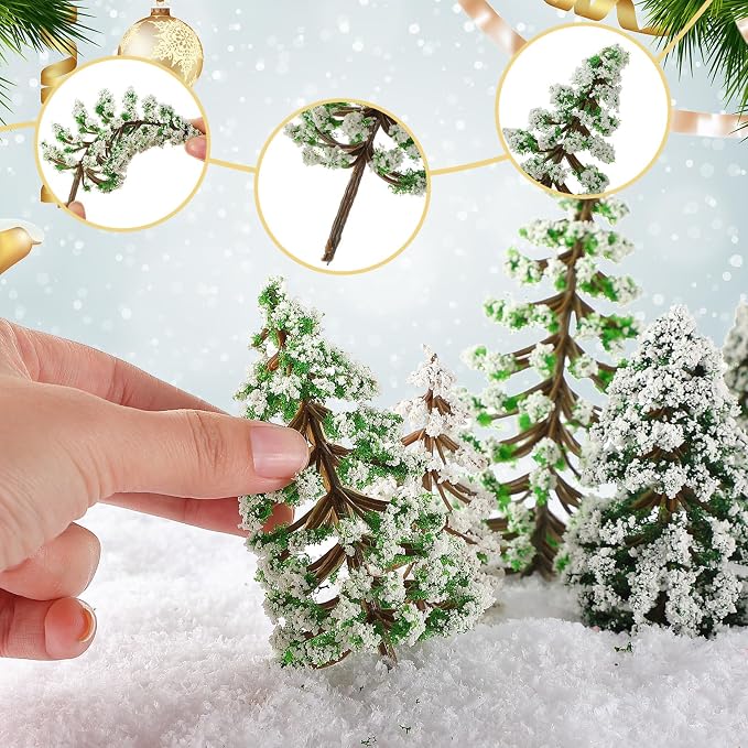 Skylety 35 Pieces Model Trees 6.3-1.2 Inch Mixed Miniature Trees Diorama - Image 3