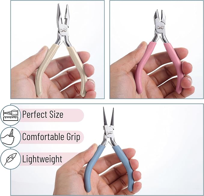 Mr. Pen- Pliers for Jewelry Making, 3 Pack, Chain Nose | Round Nose Pliers Set - Image 4