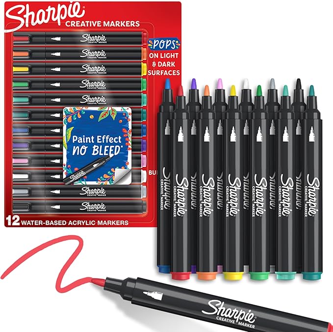 Sharpie Creative Markers, Water-Based Acrylic, Bullet Tip, Kids Activity by Unknown