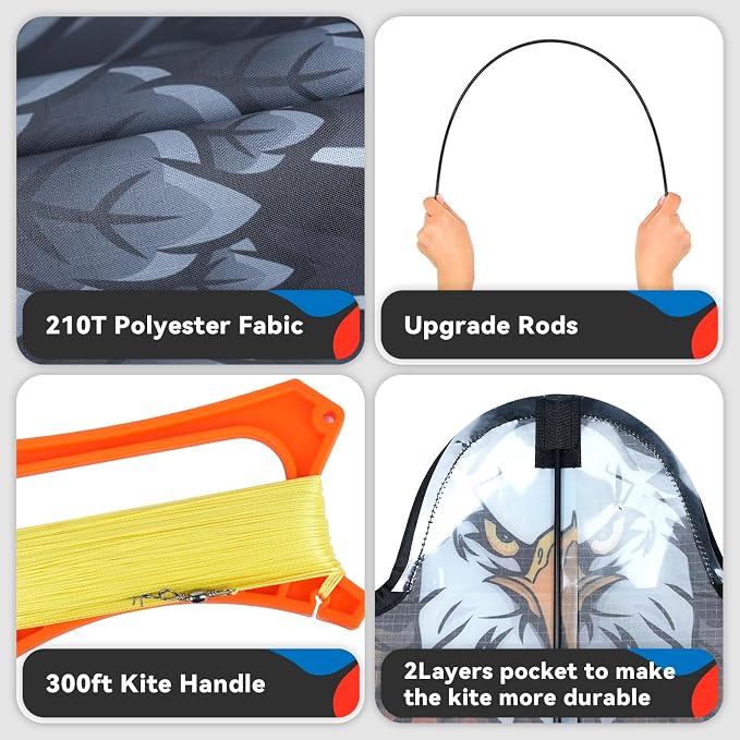 SGftre Complete Kite with Handle, Line & Accessories, Family Outdoor Activities - Image 3
