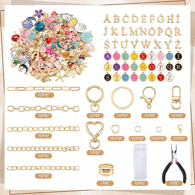 BESARME 900PCS Lip Gloss Keychain Making Kit - Image 2