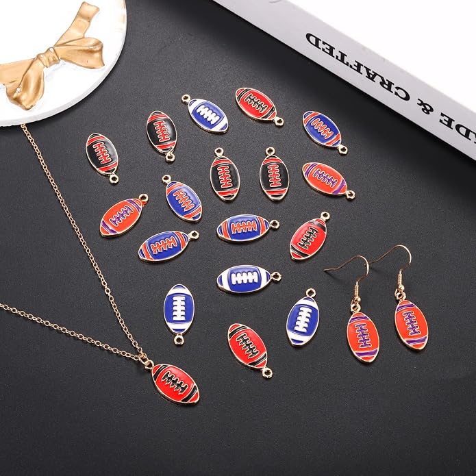 20PCS Sports Charms Enamel Basketball Baseball Pendant Charms - Image 2