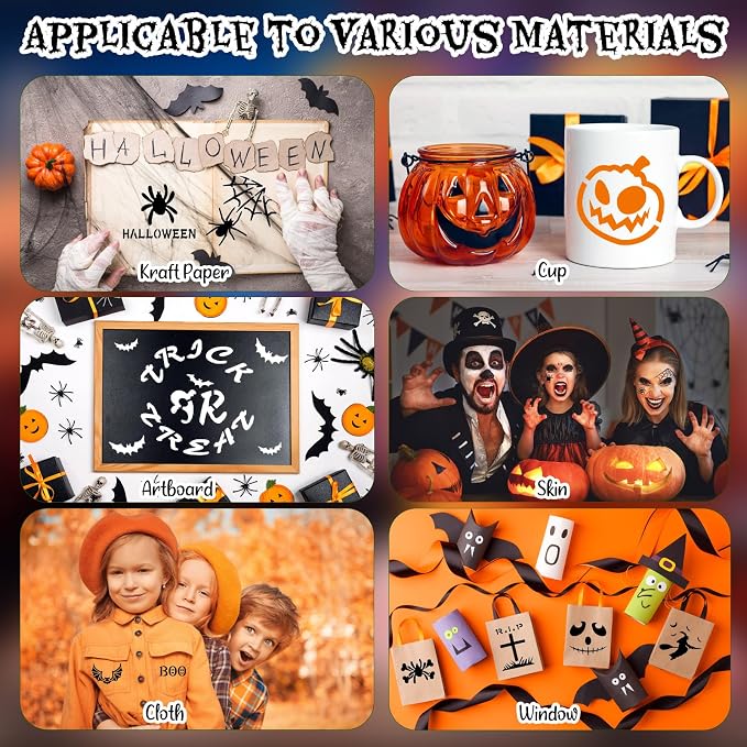 Fainne 100 Pcs 2 Inch Halloween Ghost Stencils Small Stencils - Image 5