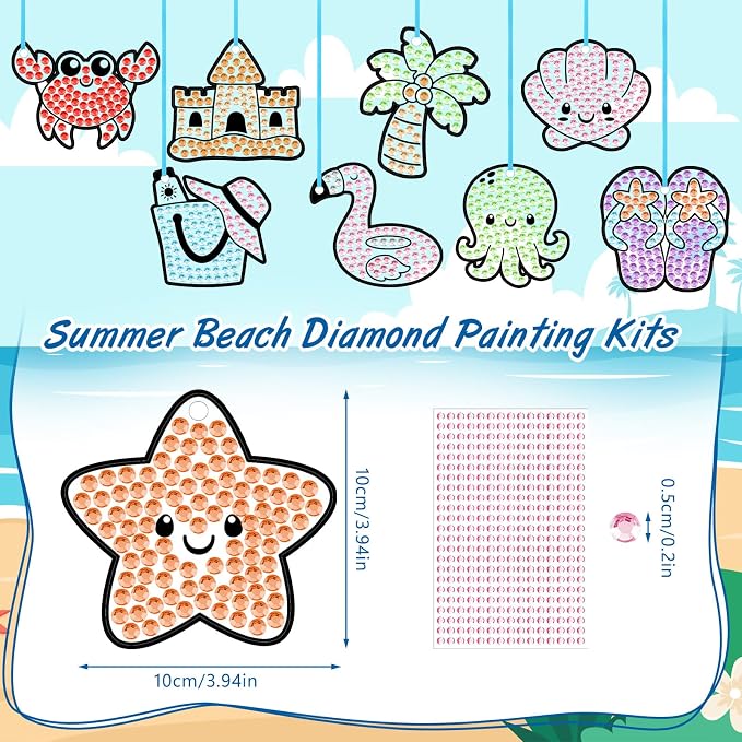 WinnerWhy 36 Sets Summer Diamond Painting Kits DIY Hanging Beach Diamond Art - Image 3