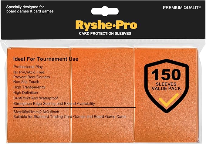 Premium Card Sleeves, 150 Sleeves 2.6''x3.6'' Compatible by RyshePro