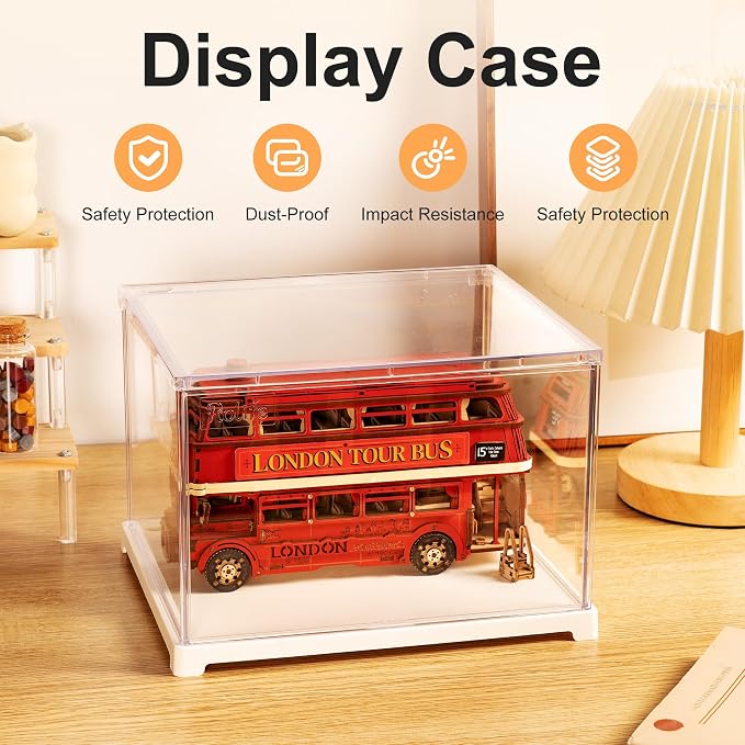 Rolife Dust Cover for DIY Miniature House, 8.8 x 7.6 x 6.1 Inches Clear Acrylic - Image 9